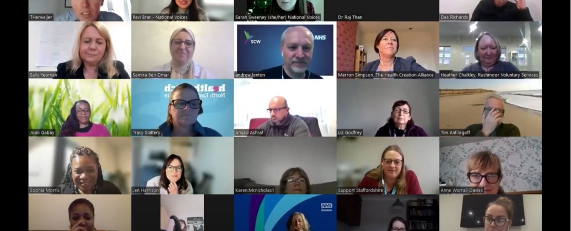 Screen capture of attendees at an online event