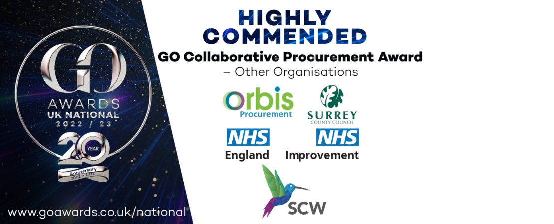 Image to represent SCW's win at GO Excellence in Public Procurement Awards 2023