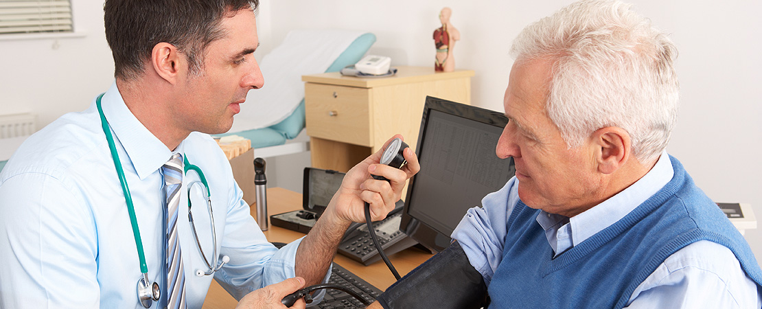 doctor with elderly patient