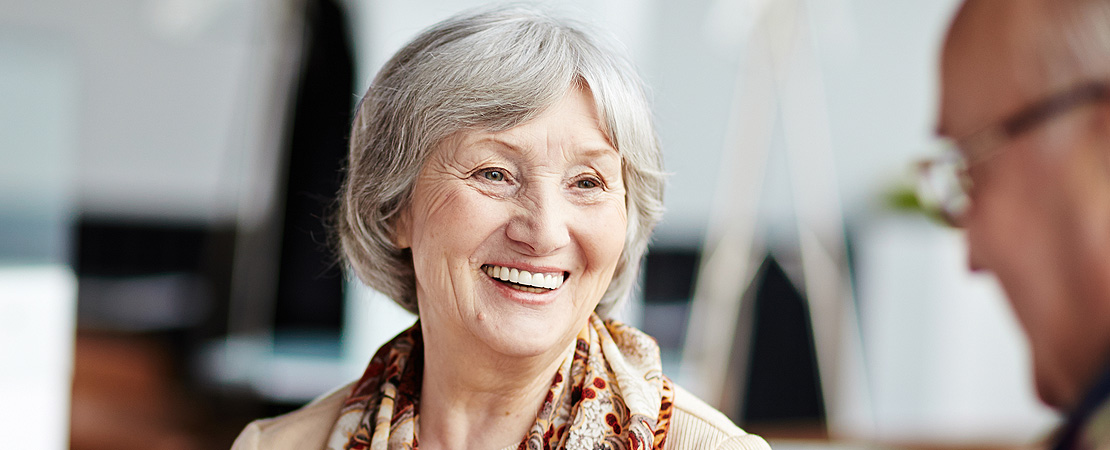 Elderly woman smiling