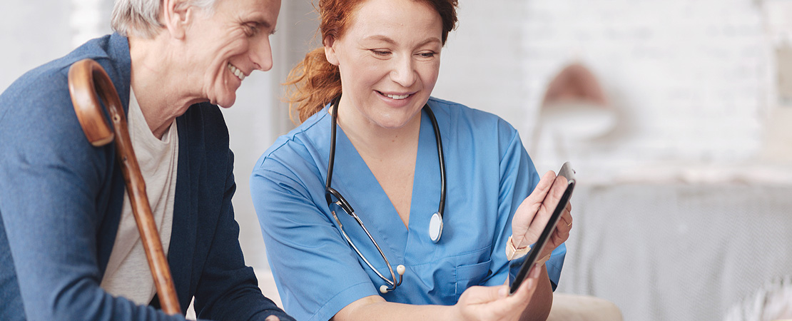 a doctor talking to a patient