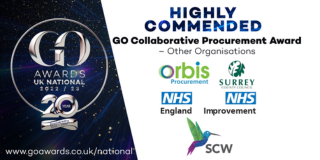 Image to represent SCW's win at GO Excellence in Public Procurement Awards 2023