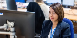 Lady using a computer
