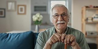 Elderly man smiling