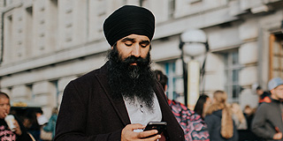Man looking at his phone