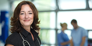 a female doctor smiling
