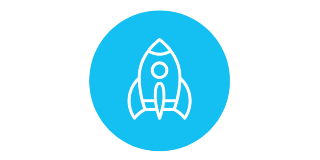 Icon of a rocket to impy Aspirational