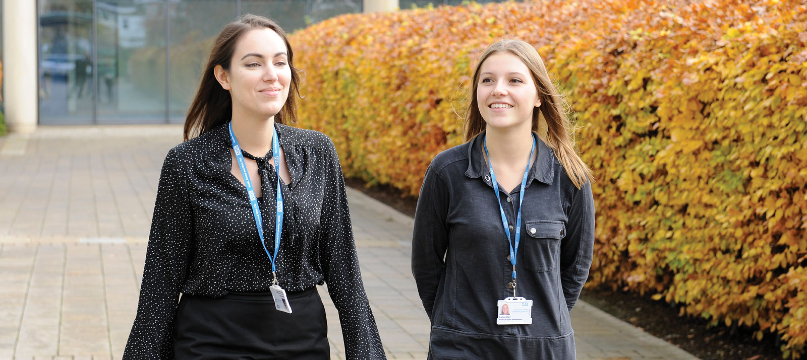 Members of SCW staff walking outdoors